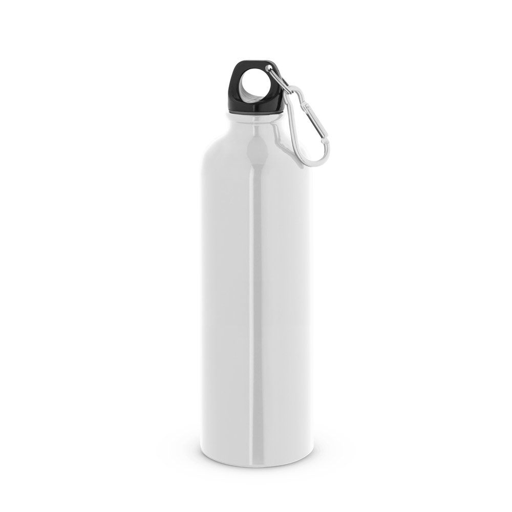 KARSTEN L. Squeeze esportiva em aço inox de parede simples com mosquetão 790 mL