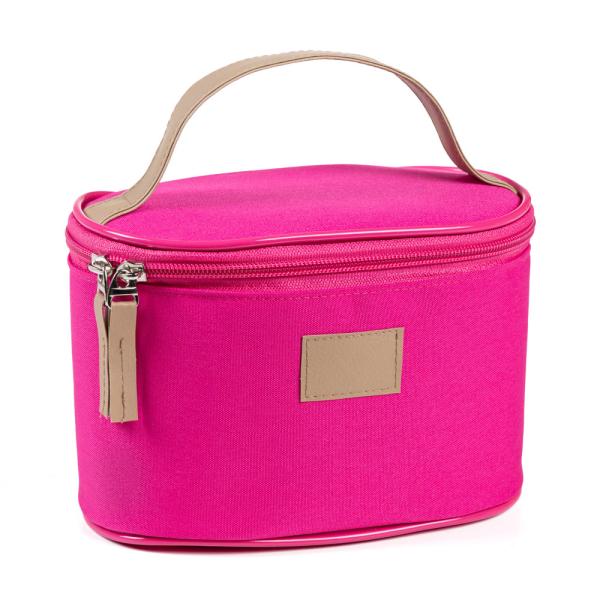 BOLSA DE COSMETICOS EM OXFORD/PVC - ROSA