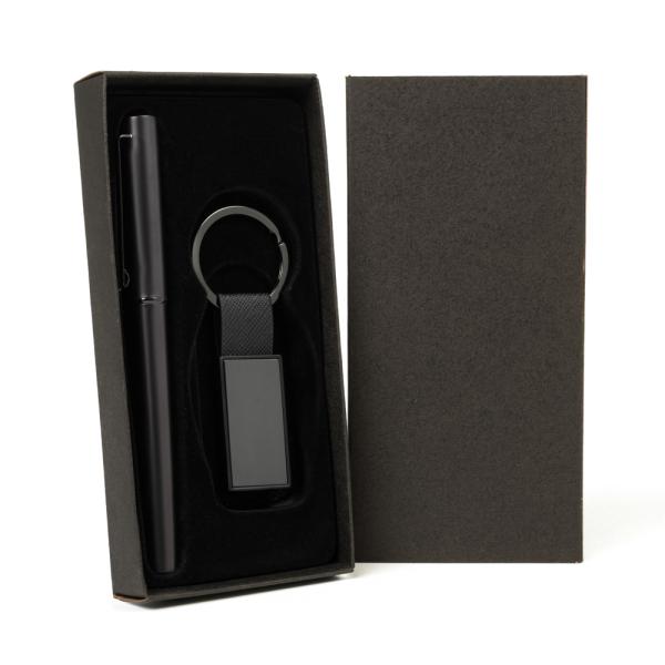 CANETA ROLLER E CHAVEIRO EM METAL/PU