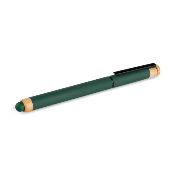 CANETA ROLLER EM ALUMÍNIO RECICLADO /  BAMBU - VERDE