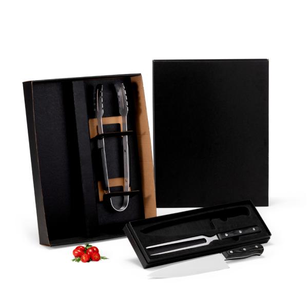 CONJ. PARA CHURRASCO PREMIUM EM MADEIRA / INOX
