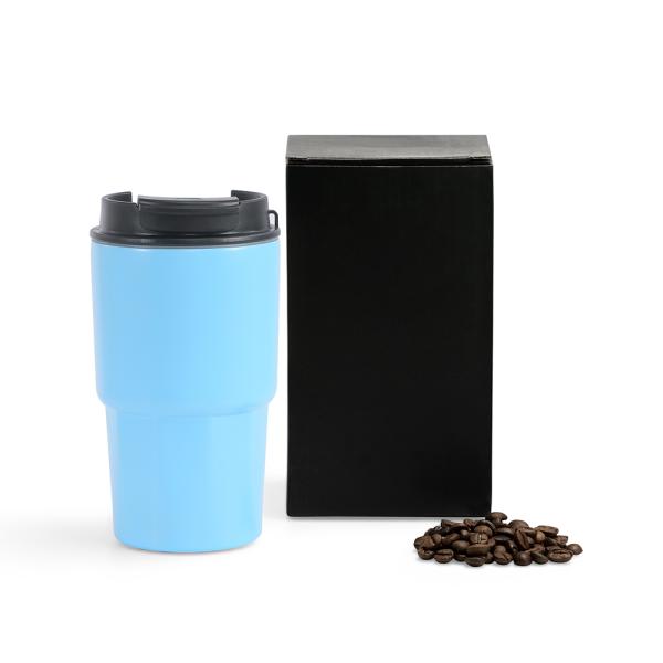 COPO TÉRMICO EM AÇO INOX - AZUL CLARO - 450 ML