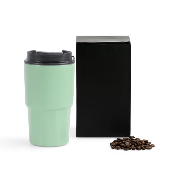 COPO TÉRMICO EM AÇO INOX - VERDE CLARO - 450 ML