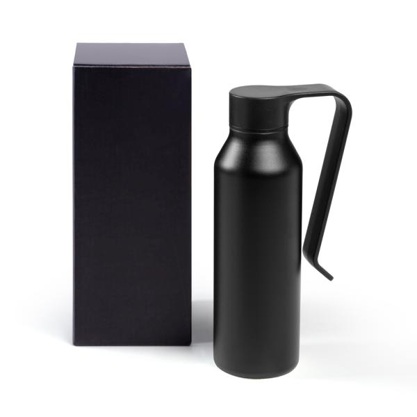 GARRAFA CAMADA DUPLA EM ALUMÍNIO RECICLADO - PRETA - 450ML