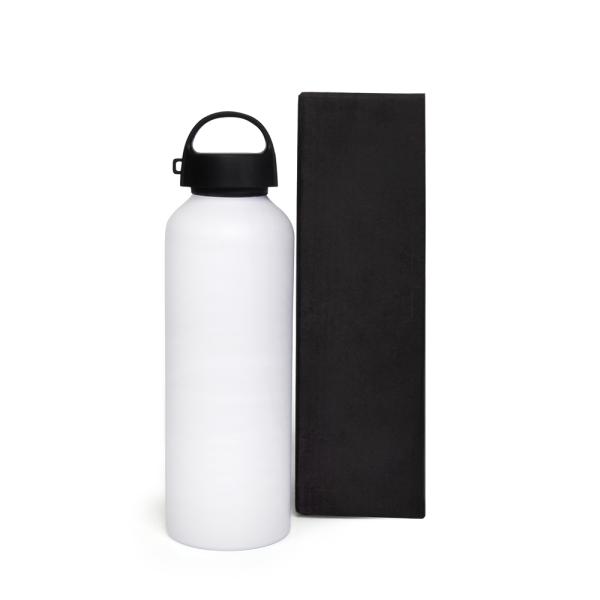 GARRAFA EM ALUMÍNIO BRANCO - 600 ML