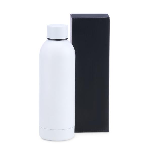 GARRAFA EM INOX PAREDE DUPLA - BRANCA - 500 ML