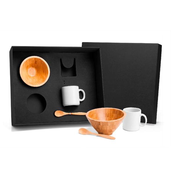 KIT PARA CAFÉ DA MANHÃ EM BAMBU - 6 PÇS