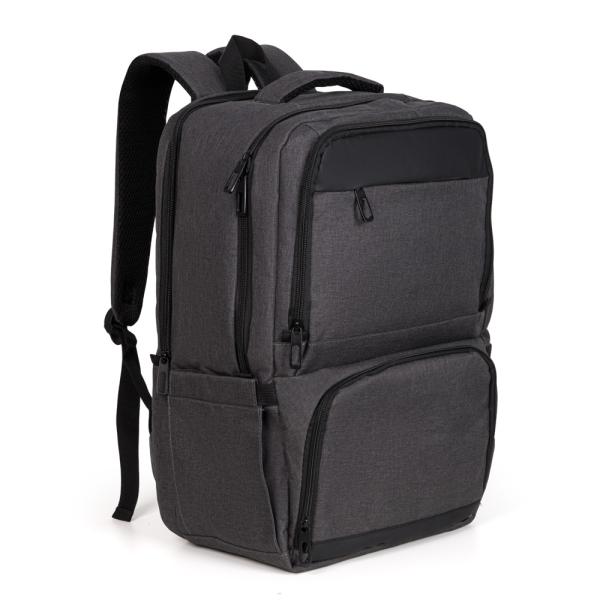 MOCHILA COM BOLSO TÉRMICO EM RPET - CINZA ESCURO - 24L