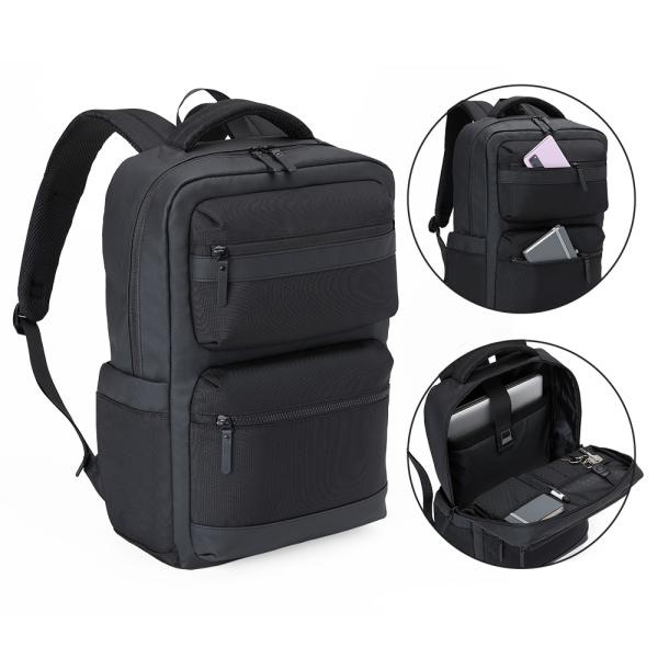 MOCHILA EM POLYESTER/PU - PREMIUM - 20L - PRETA