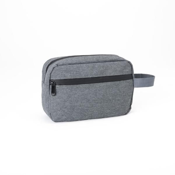 NECESSAIRE EM POLIESTER 300D - MELANGE CINZA