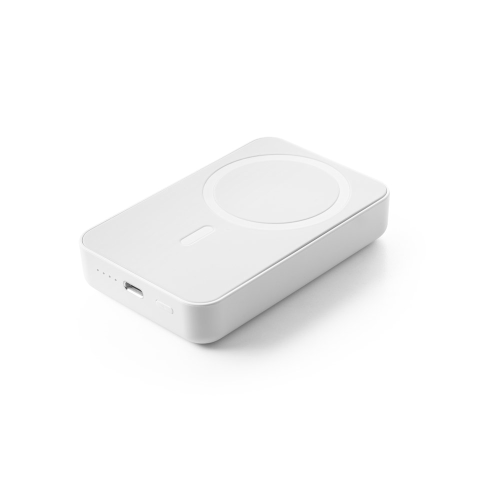 AMPERE 10. Bateria portátil magnética com carregador por indução super-rápido (10'000 mAh), em ABS 100% reciclado