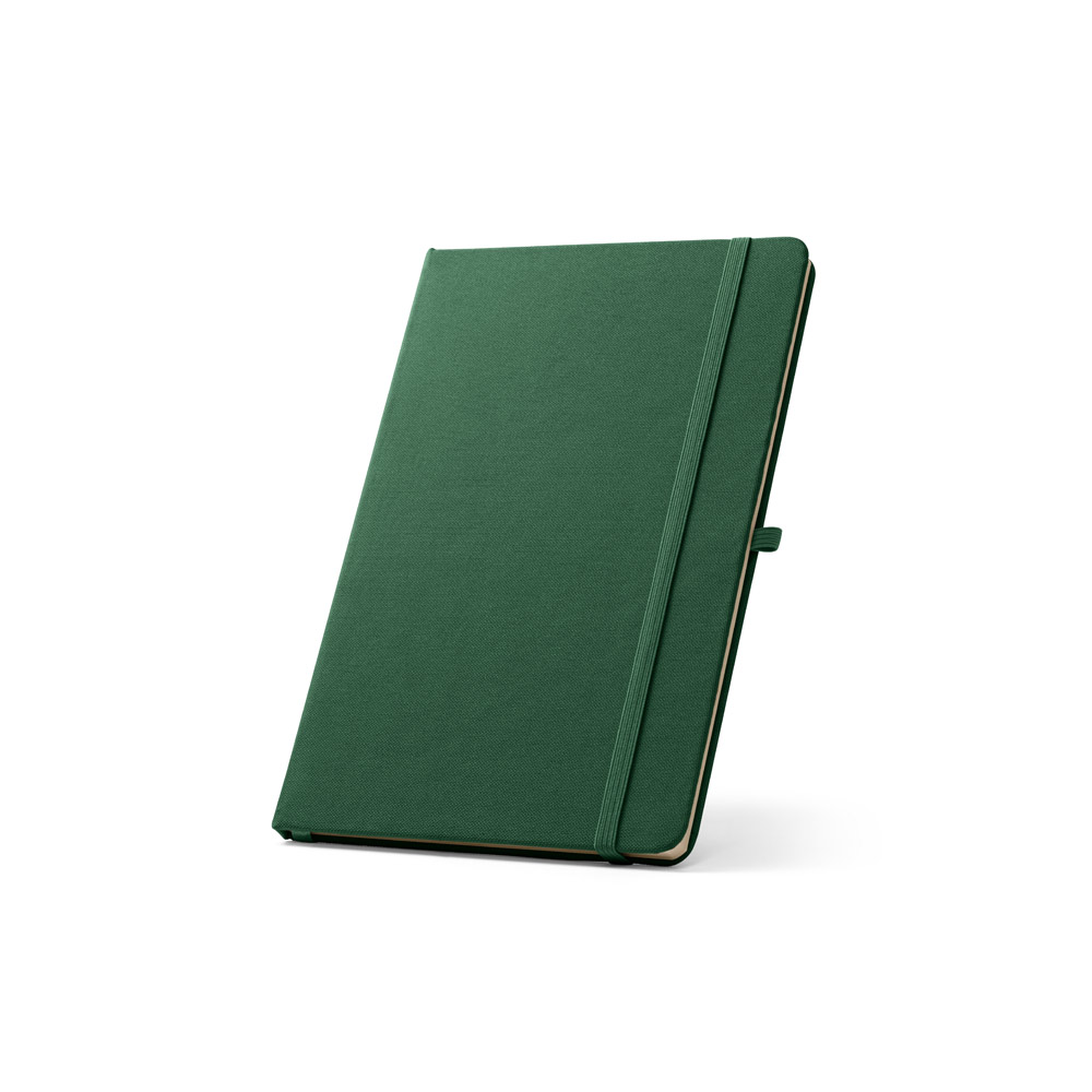 ANNE. Caderno A5 de capa dura em PET 100% reciclado, com páginas pautadas recicladas