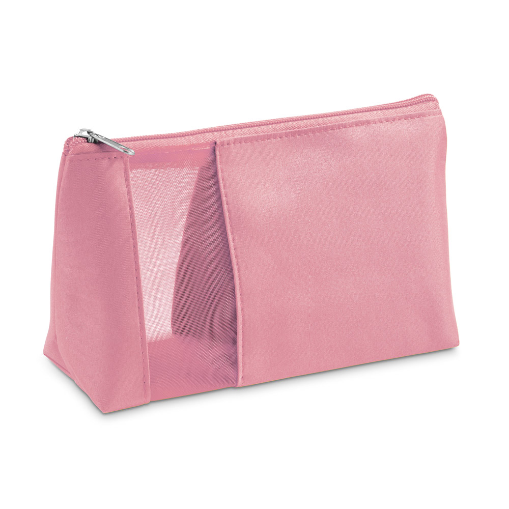 ANNIE. Bolsa de cosméticos em microfibra e tela mesh
