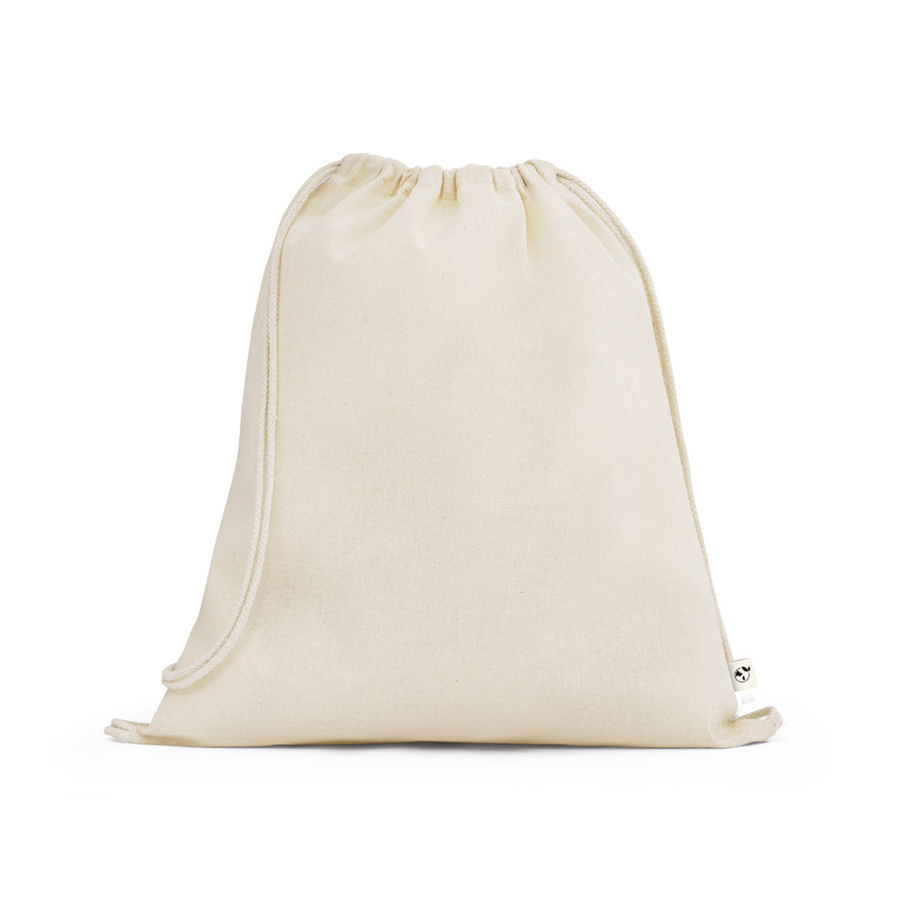 BELIZE. Sacola tipo mochila 100% algodão orgânico (140 g/m²)