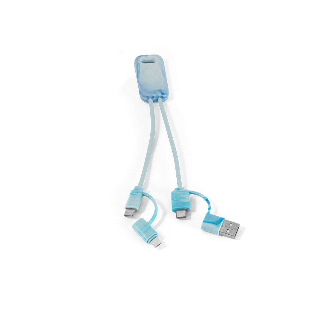 BERNERS. Cabo USB super-rápido 6 em 1 em PET 100% reciclado