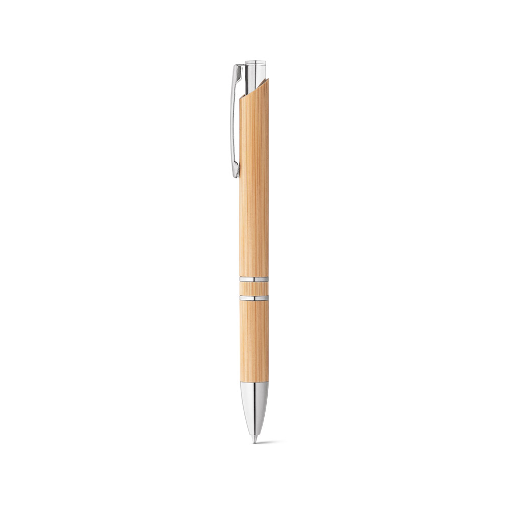 BETA BAMBOO. Caneta esferográfica em bambu com escrita em azul