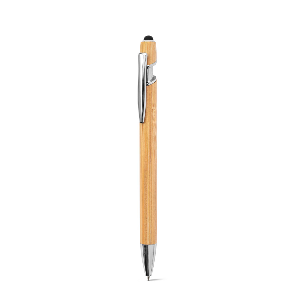 BLANC BAMBOO. Caneta esferográfica em bambu, com detalhes em alumínio cromado