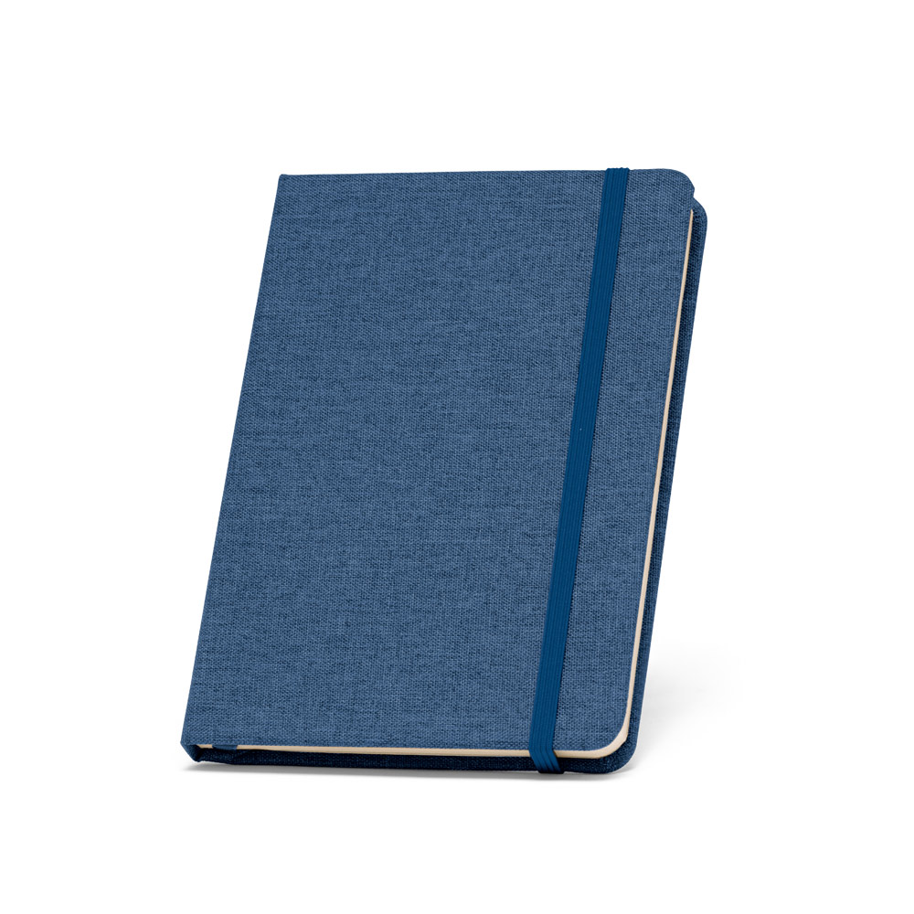 BOYD II. Caderno A5 de capa dura em poliéster 100% reciclado com páginas pautadas