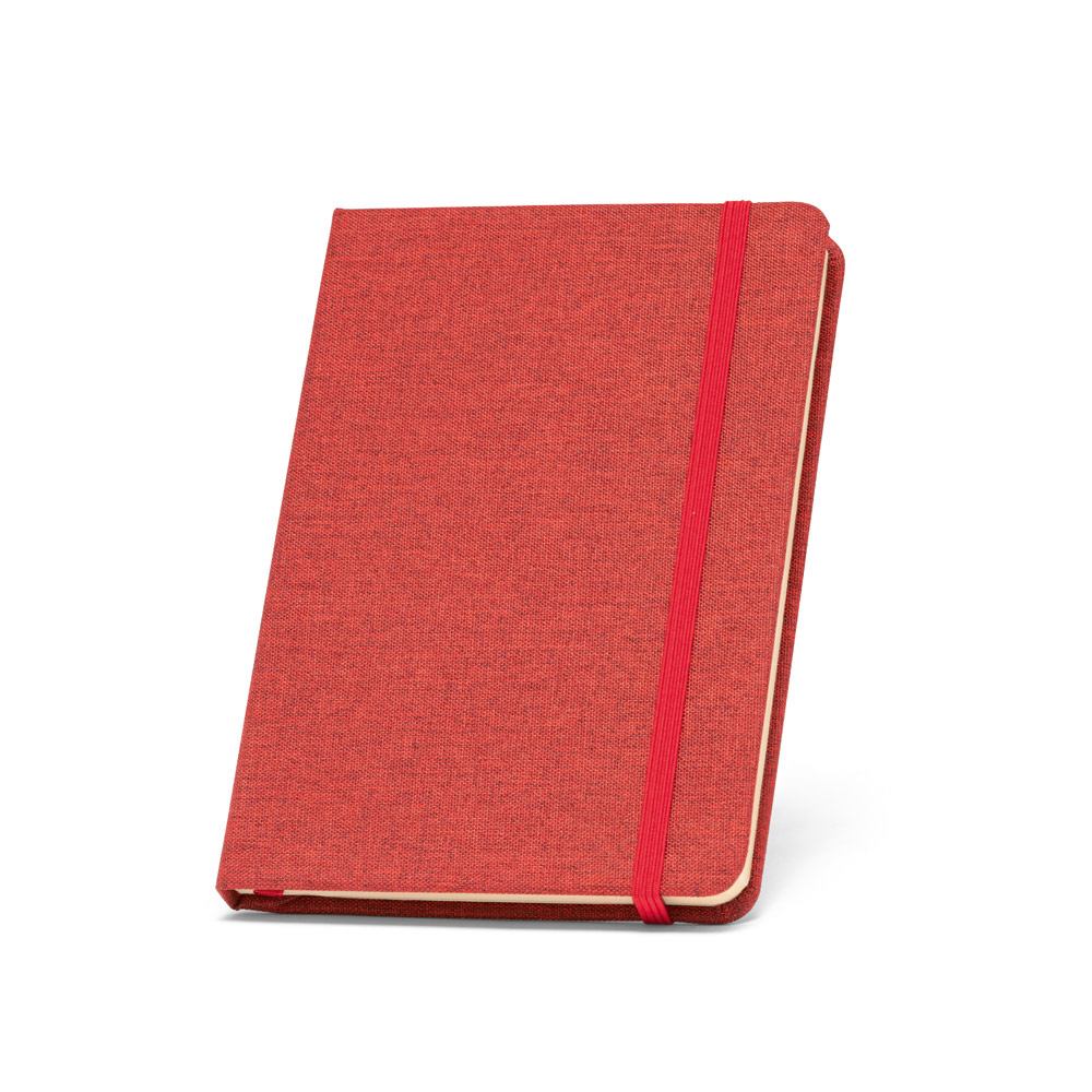 BOYD II. Caderno A5 de capa dura em poliéster 100% reciclado com páginas pautadas