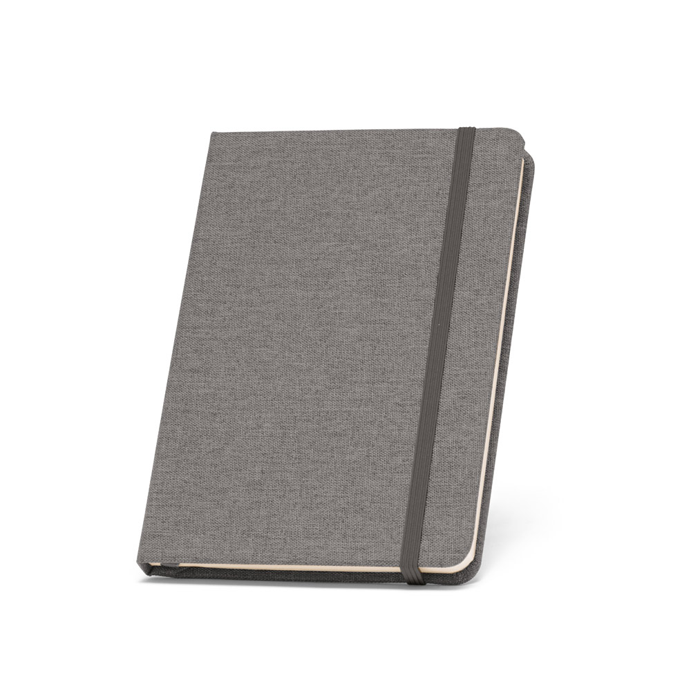 BOYD II. Caderno A5 de capa dura em poliéster 100% reciclado com páginas pautadas