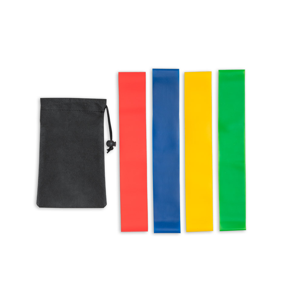 BURPEE. Conjunto de 4 bandas elásticas de ginástica com bolsa de non-woven