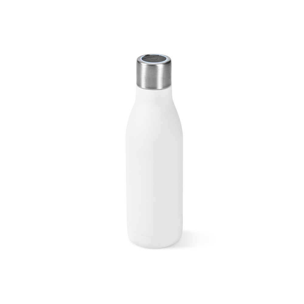 CHILWELL. Garrafa térmica em aço inox 90% reciclado de parede dupla com sistema de auto-sanitização UV (500 mL)