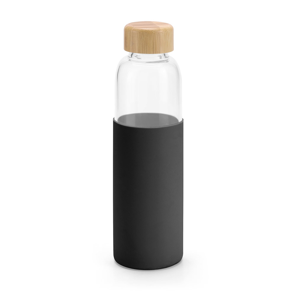 DAKAR. Squeeze em vidro borossilicato com tampa em bambu (600 mL)