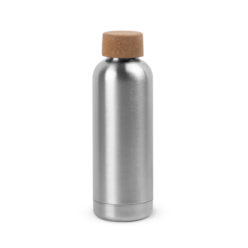 DALEY. Squeeze em aço inox de parede simples com tampa em cortiça (760 mL)