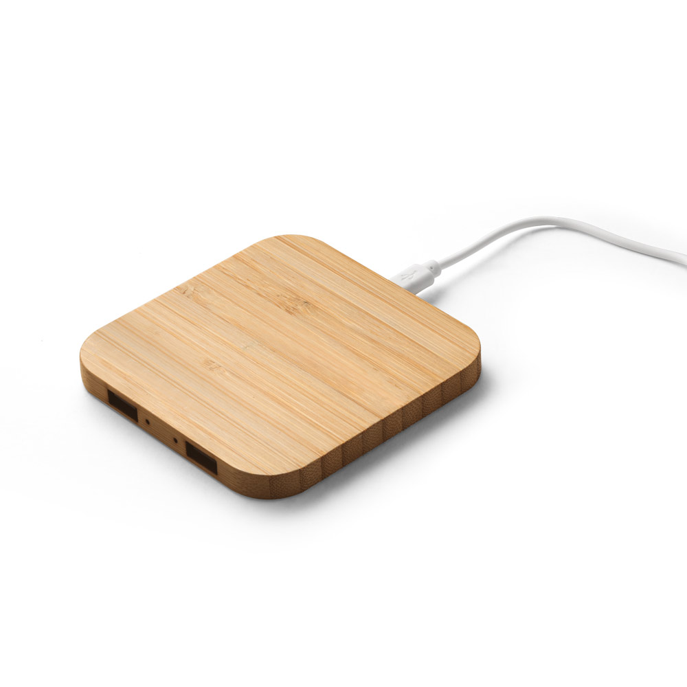DALTON. Carregador por indução super-rápido em bambu (15 W)