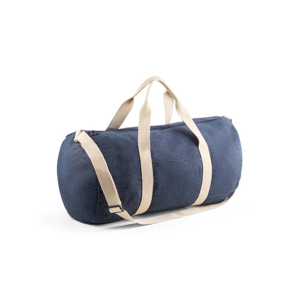 DENIM BAG. Sacola esportiva ou viagem em denim reciclado 25 L (300 g/m²)