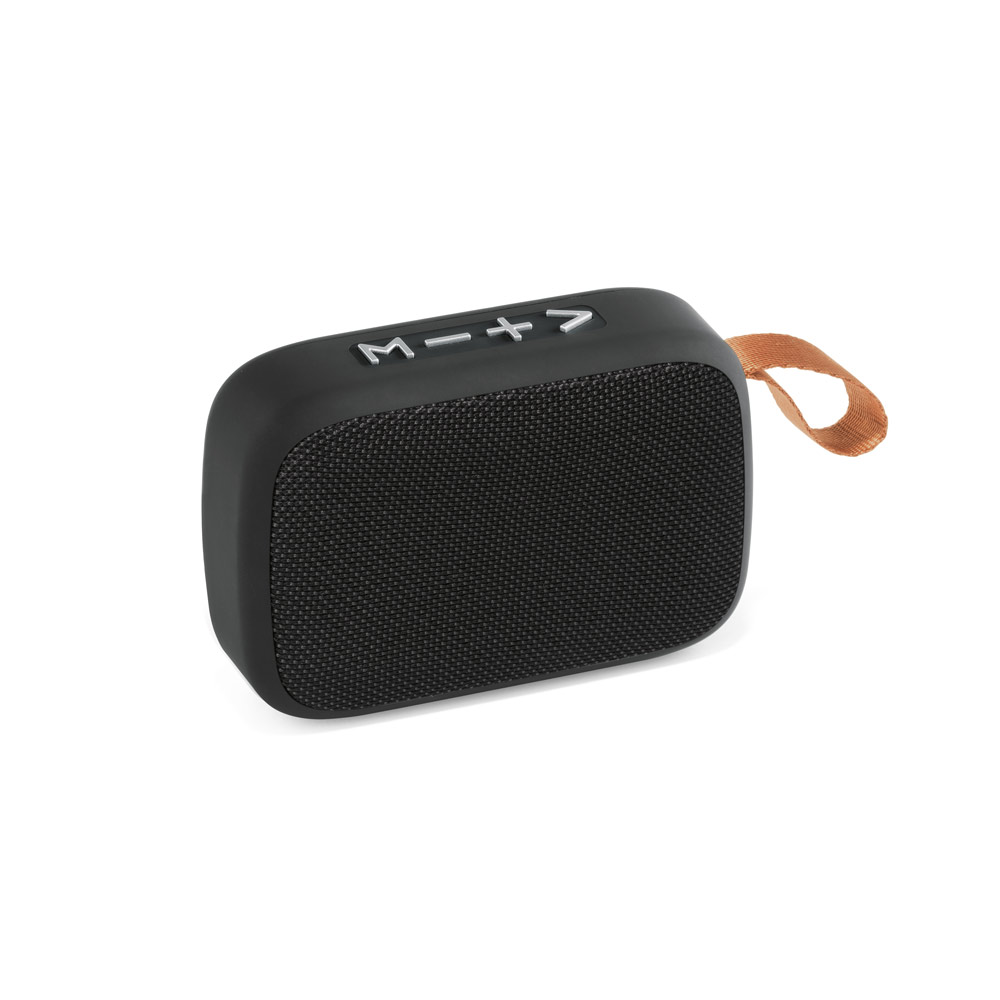 GENT. Caixa de som autonomia de 2h (300 mAh) e microfone, em ABS e poliéster