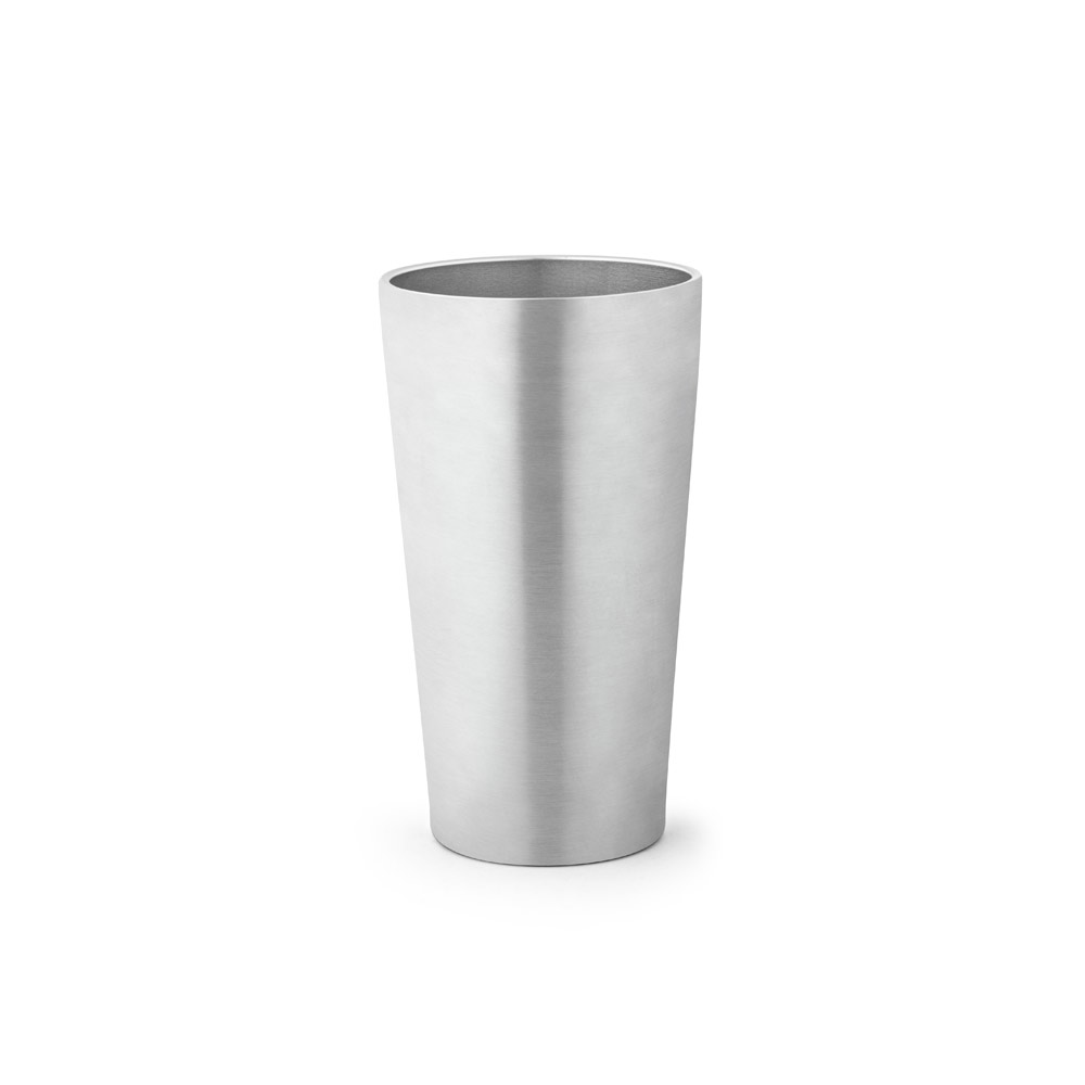 HALPERT. Copo de viagem em aço inox térmico, com parede dupla isolada a vácuo (540 mL)