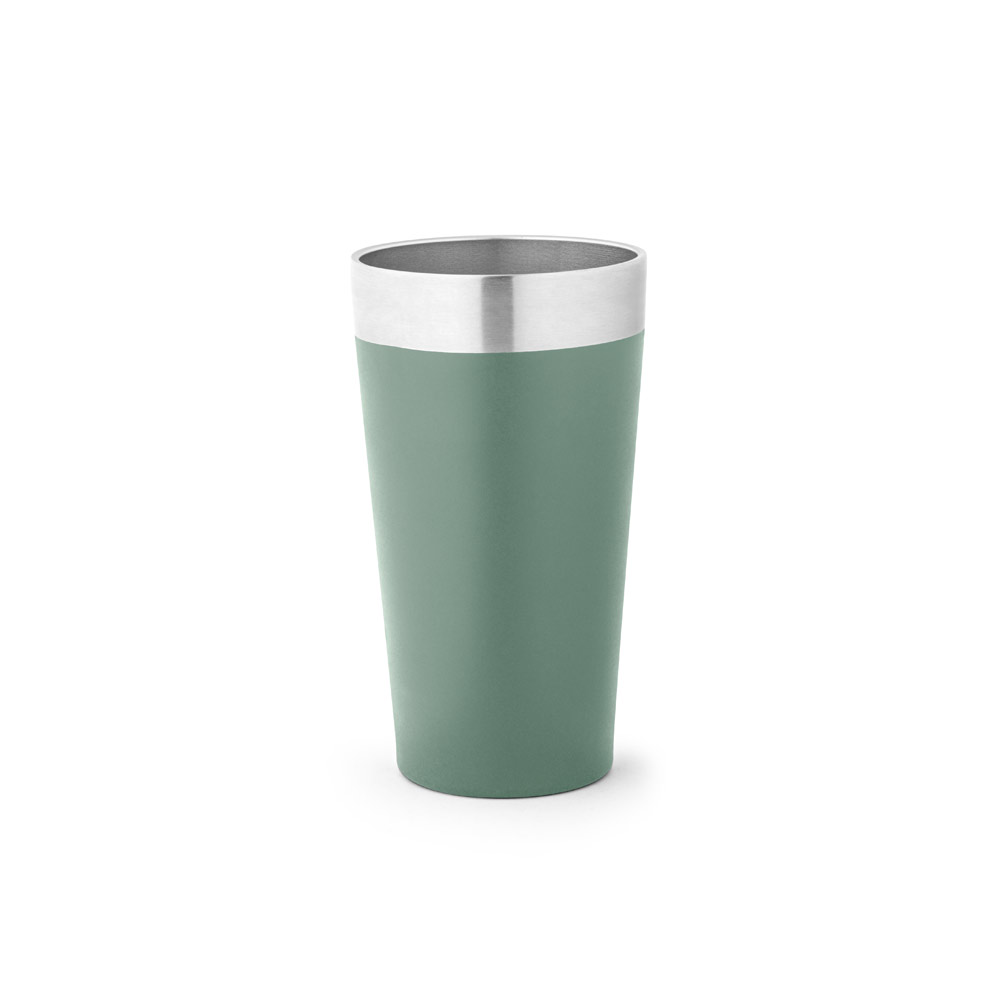 HALPERT. Copo de viagem em aço inox térmico, com parede dupla isolada a vácuo (540 mL)