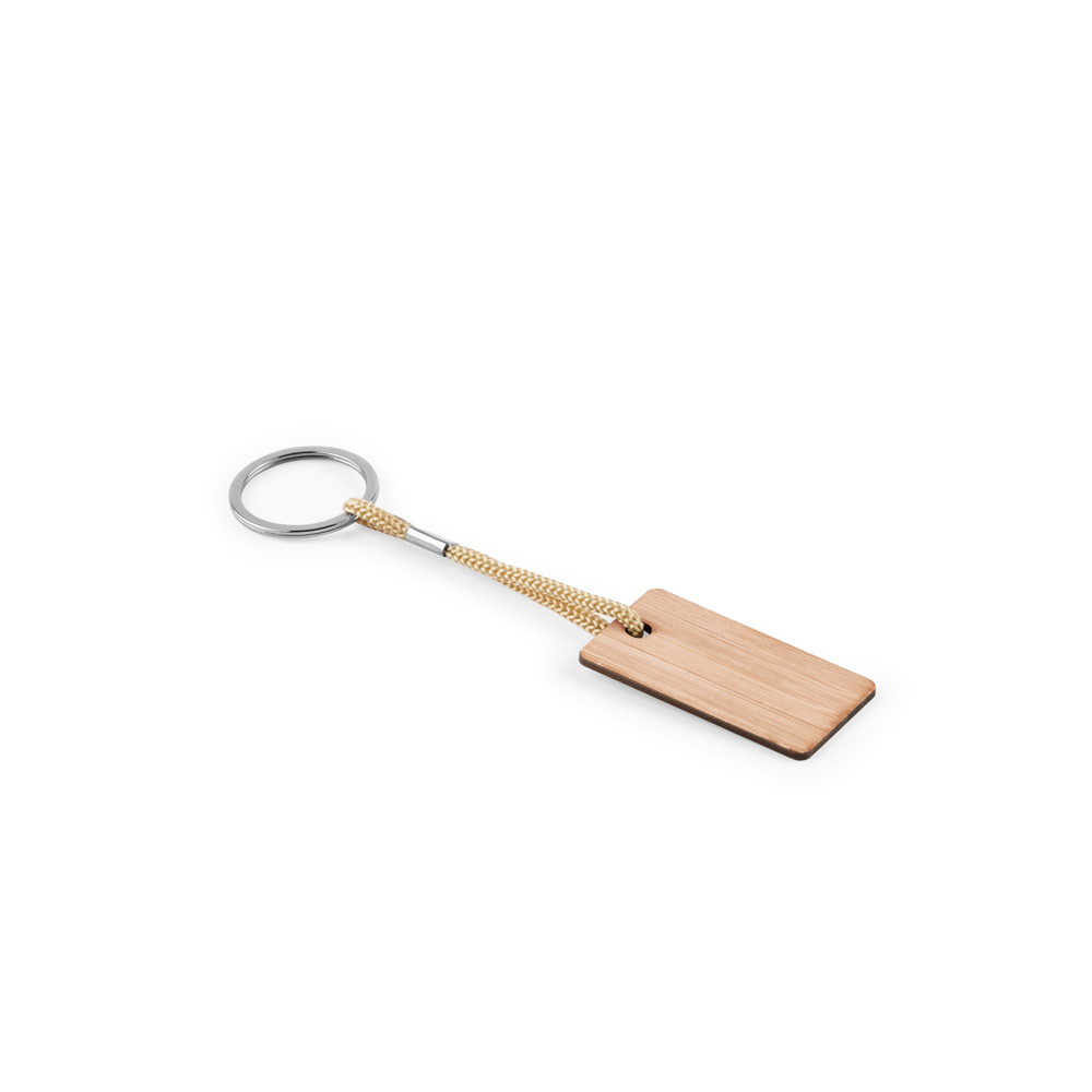 HOPPS. Chaveiro em bambu com cordão em PET