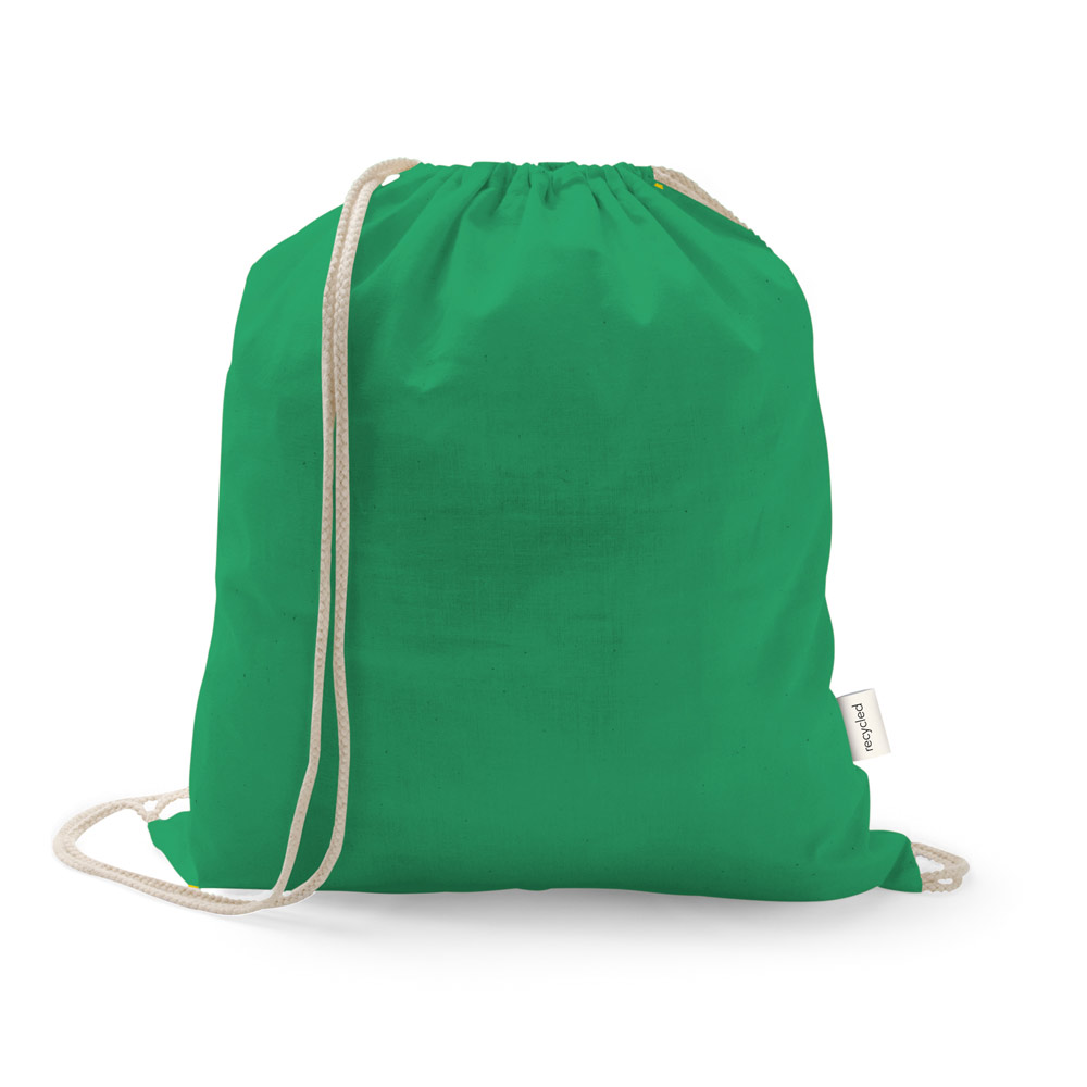 ISTANBUL. Sacola tipo mochila em 70% algodão reciclado e 30% poliéster reciclado (150 g/m²) sem tingimento