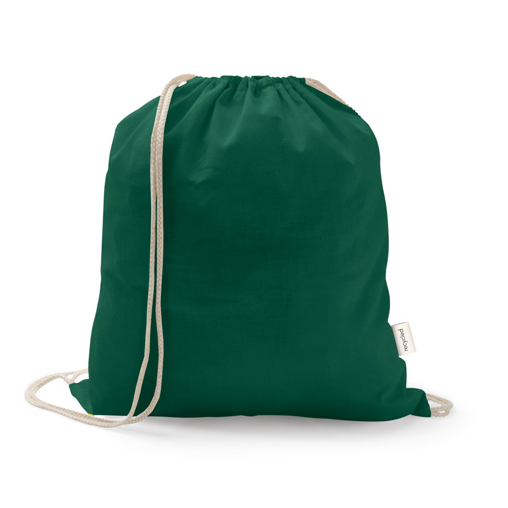 ISTANBUL. Sacola tipo mochila em 70% algodão reciclado e 30% poliéster reciclado (150 g/m²) sem tingimento