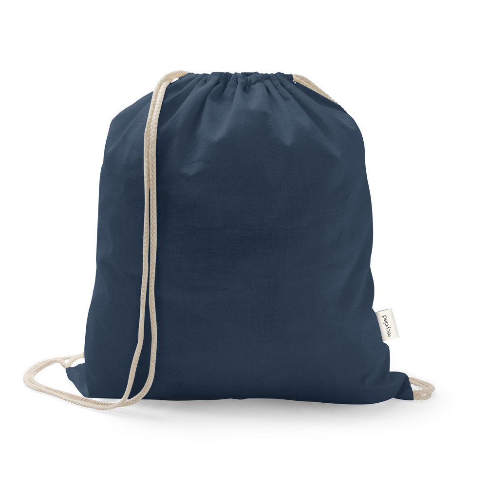 ISTANBUL. Sacola tipo mochila em 70% algodão reciclado e 30% poliéster reciclado (150 g/m²) sem tingimento