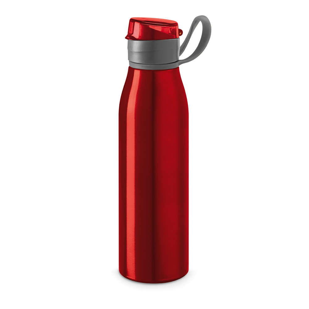 KORVER. Squeeze em alumínio com tampa flip flop em AS e PP (650 mL)