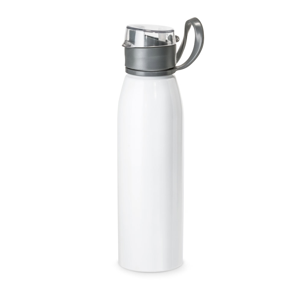 KORVER. Squeeze em alumínio com tampa flip flop em AS e PP (650 mL)