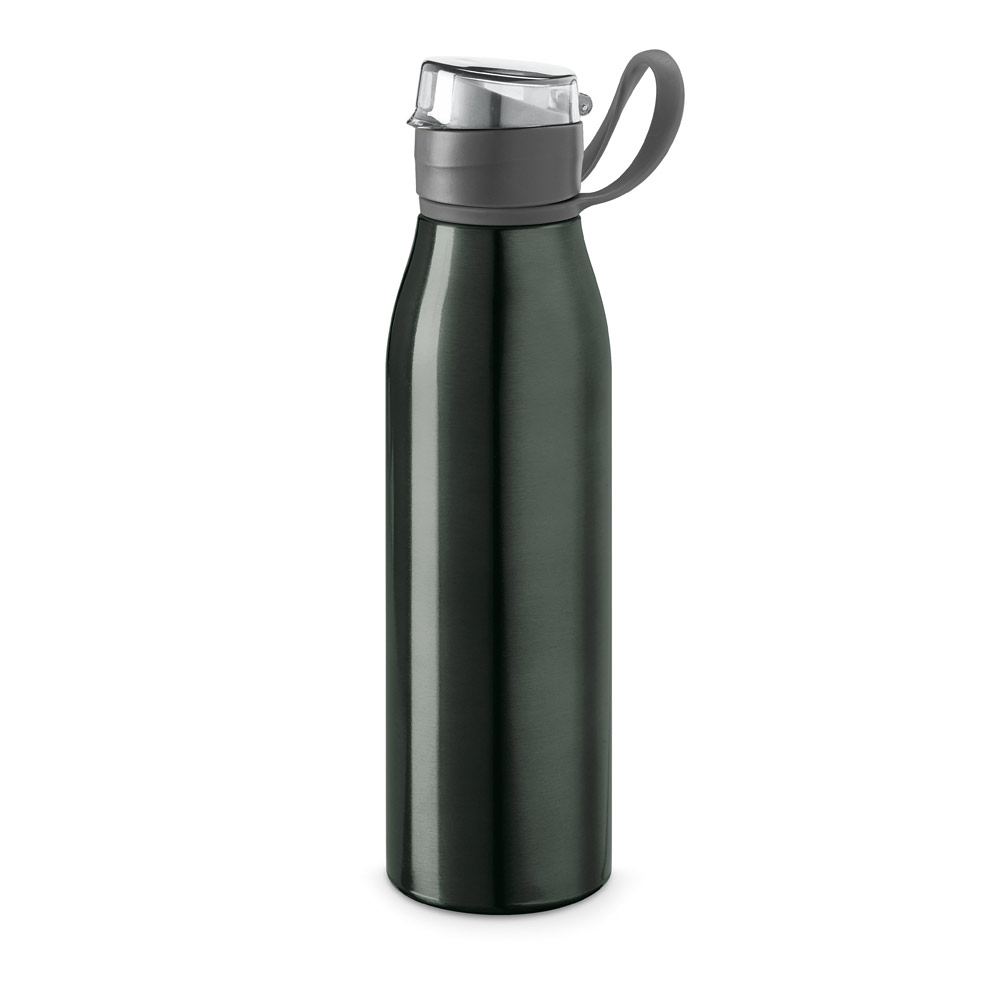 KORVER. Squeeze em alumínio com tampa flip flop em AS e PP (650 mL)