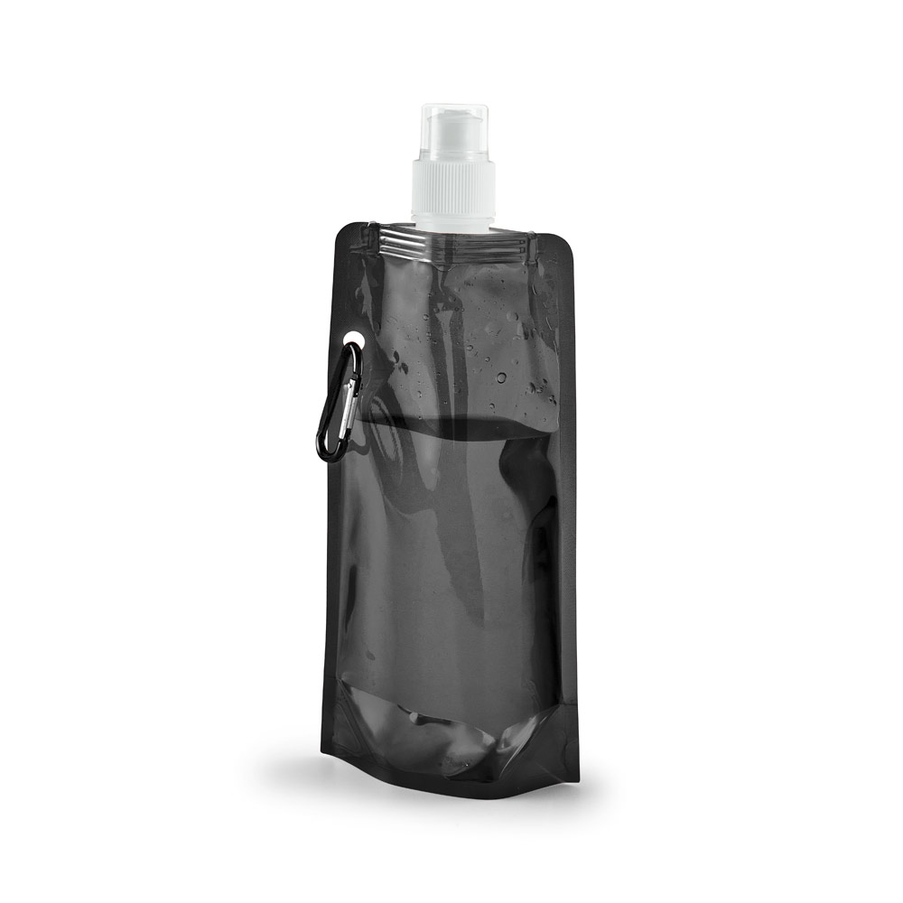 KWILL. Squeeze dobrável em PE com sistema "push-pull" e acabamento translúcido (460 mL)