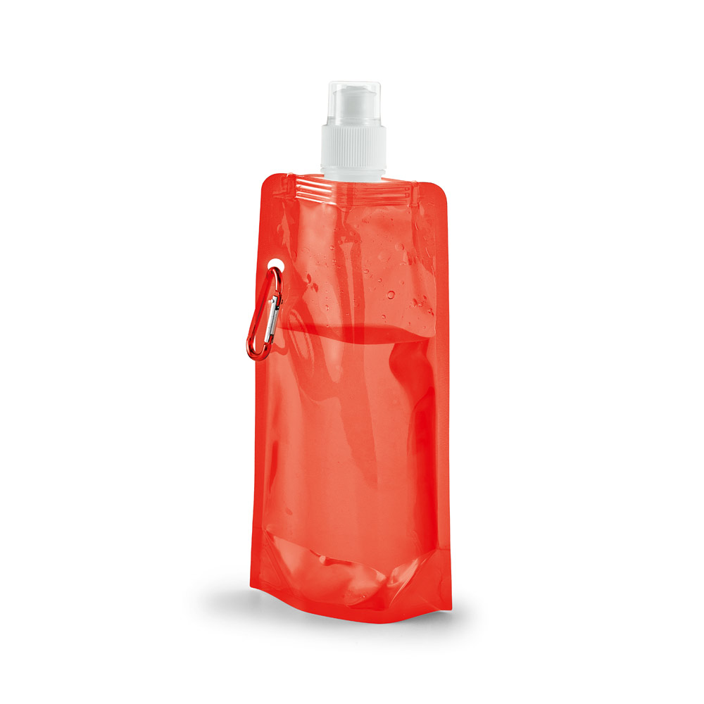 KWILL. Squeeze dobrável em PE com sistema "push-pull" e acabamento translúcido (460 mL)