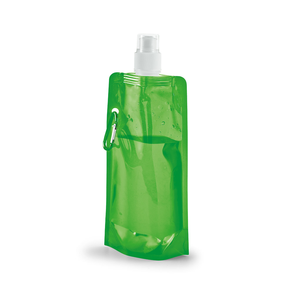 KWILL. Squeeze dobrável em PE com sistema "push-pull" e acabamento translúcido (460 mL)