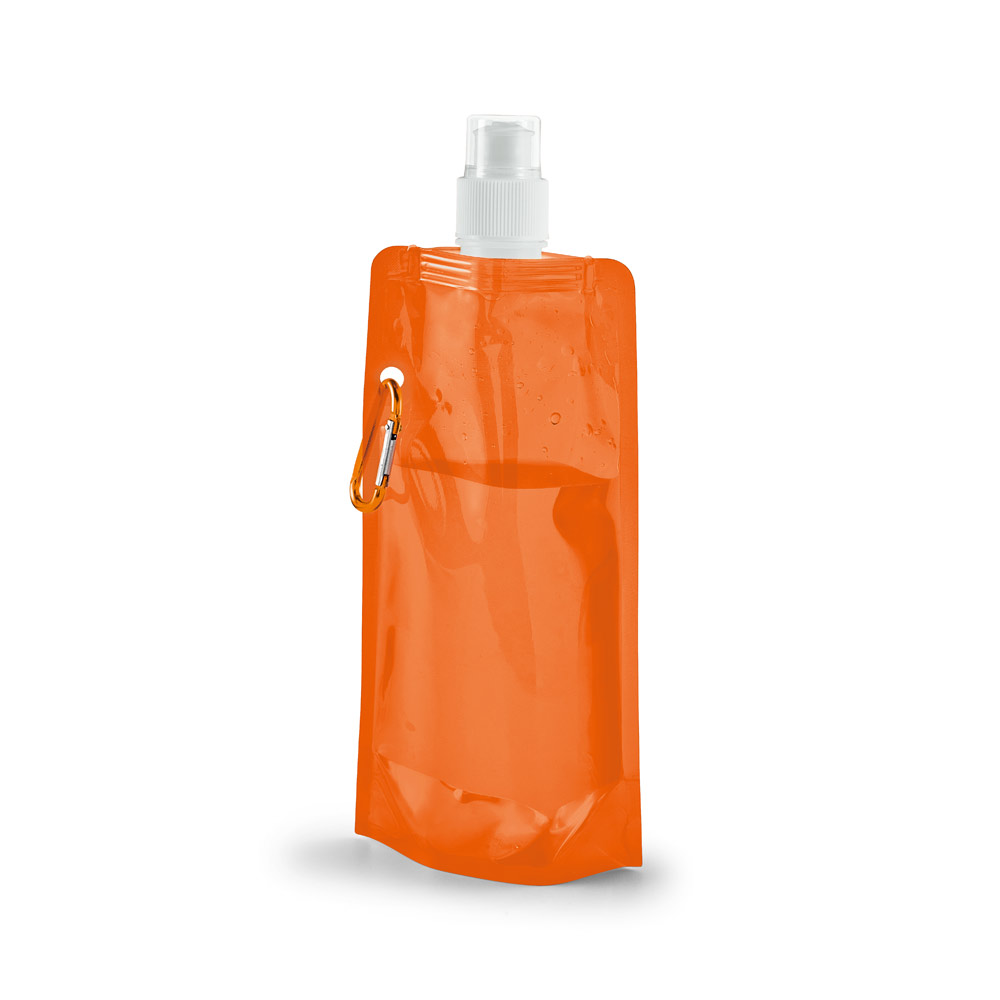 KWILL. Squeeze dobrável em PE com sistema "push-pull" e acabamento translúcido (460 mL)