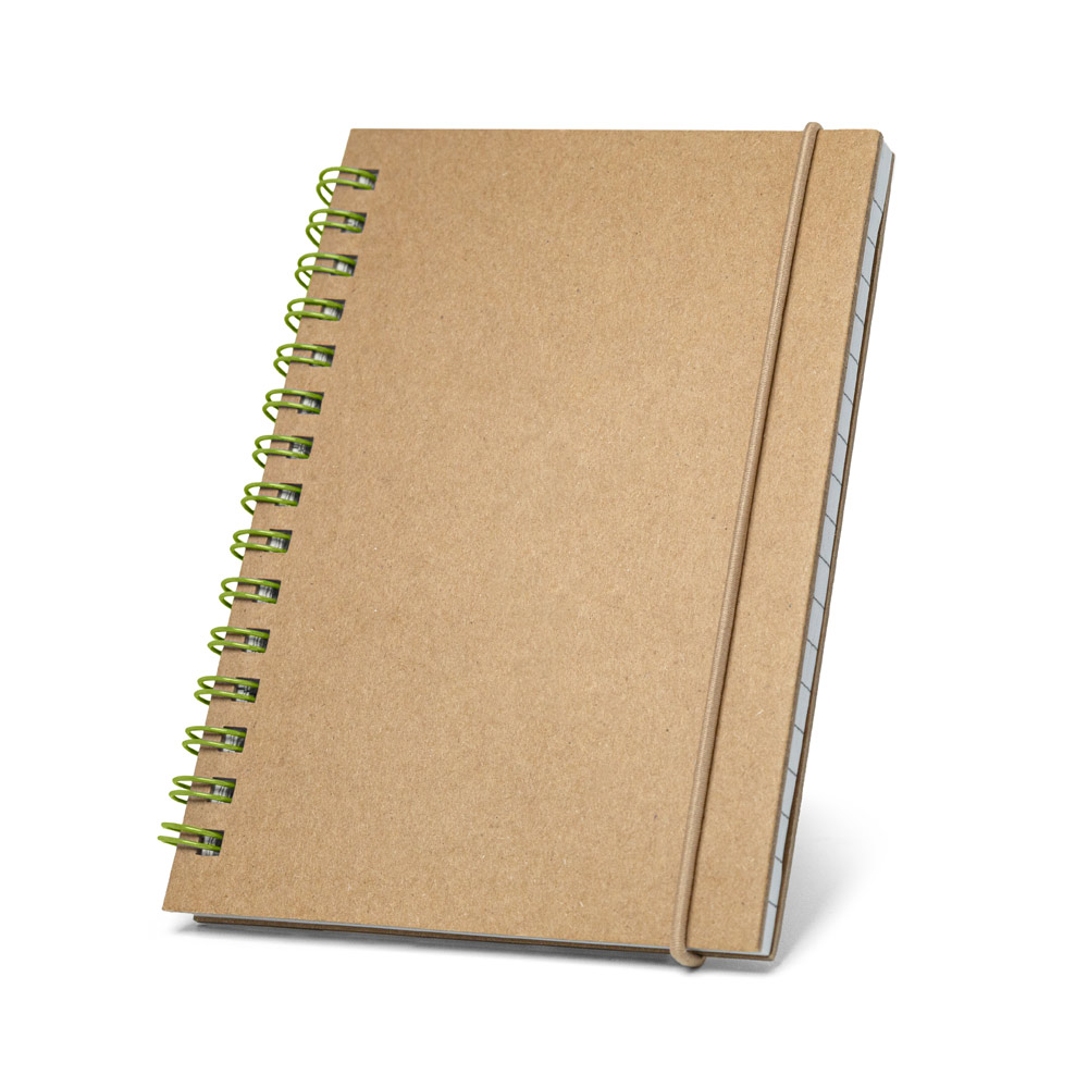 MARLOWE. Caderno de bolso espiral de capa dura em cartão, com páginas pautadas recicladas