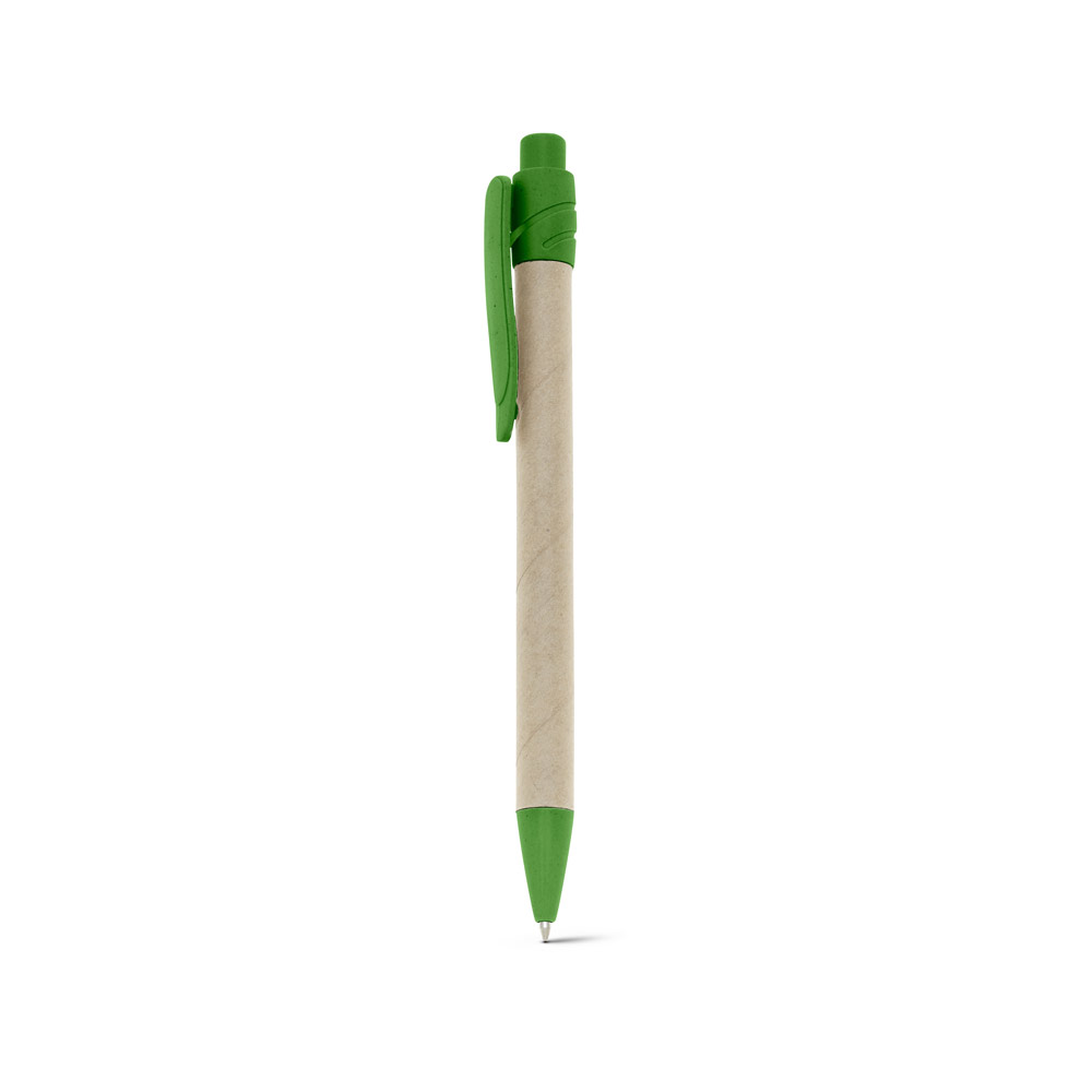 MASAI. Caneta esferográfica em papel kraft reciclado com escrita em azul