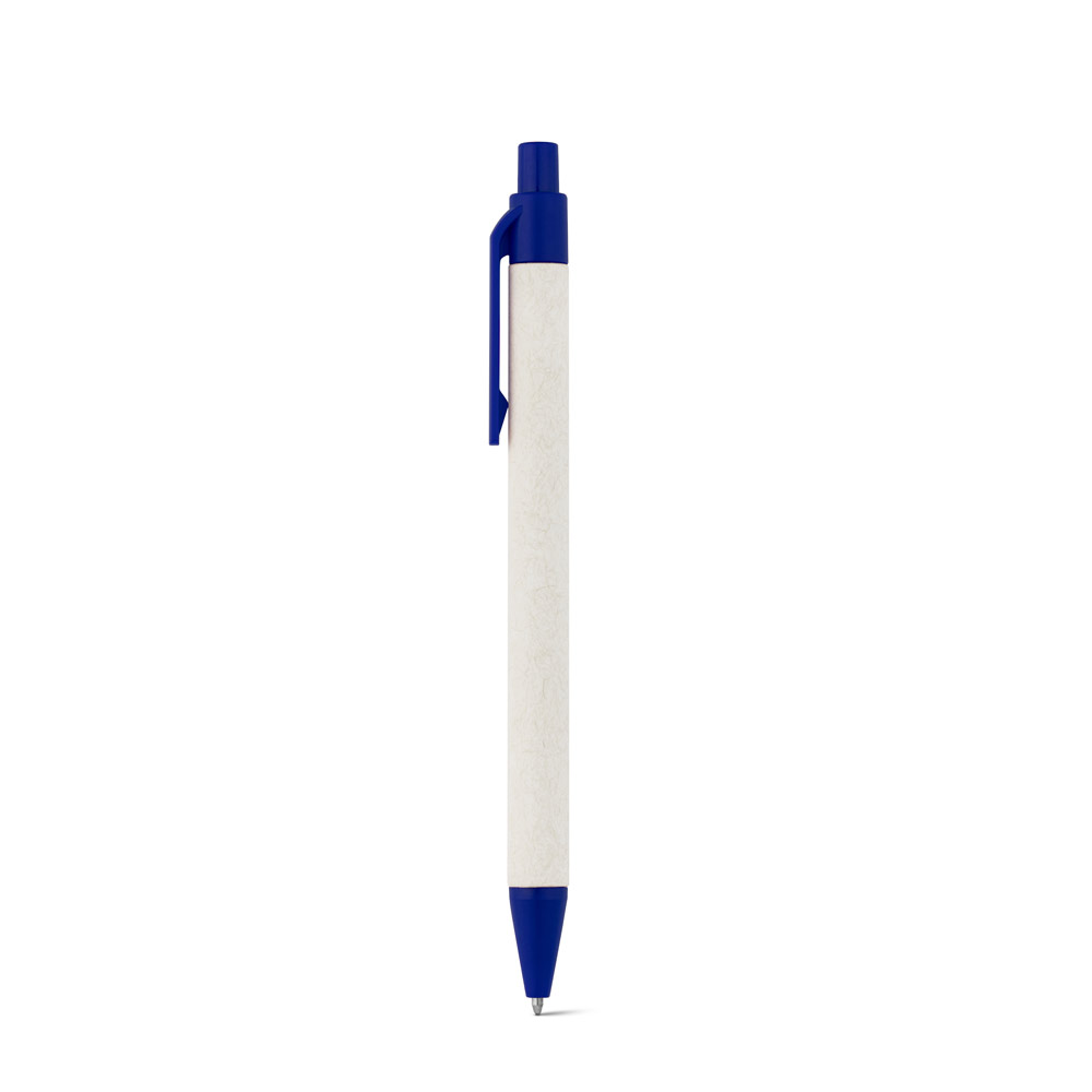 MILINK. Caneta esferográfica produzida através de pacotes de leite reciclado com escrita em azul