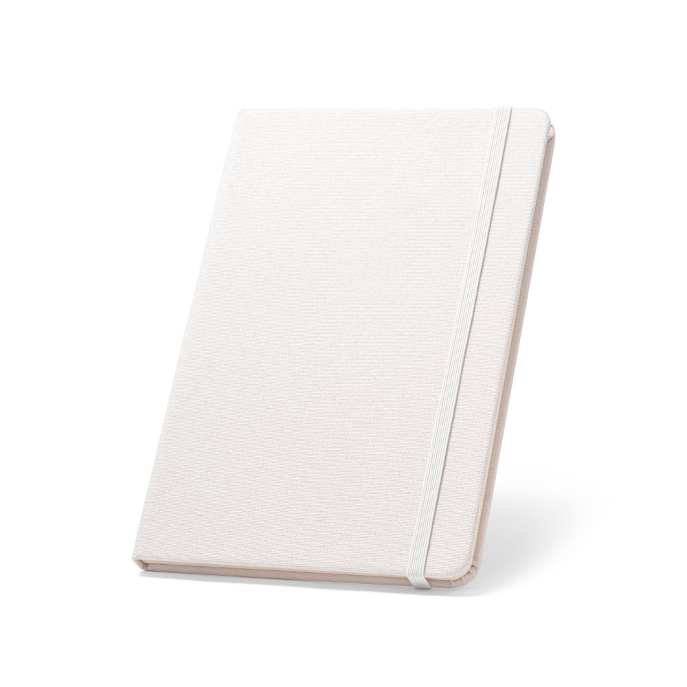 MONDRIAN. Caderno A5 de capa dura em poliéster 100% reciclado, com tratamento antibacteriano e páginas pautadas