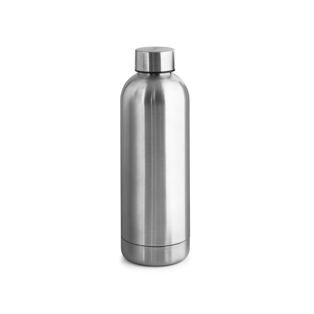 ODIN METTALIC. Garrafa térmica em aço inox 90% reciclado de parede dupla isolada a vácuo (550 mL)