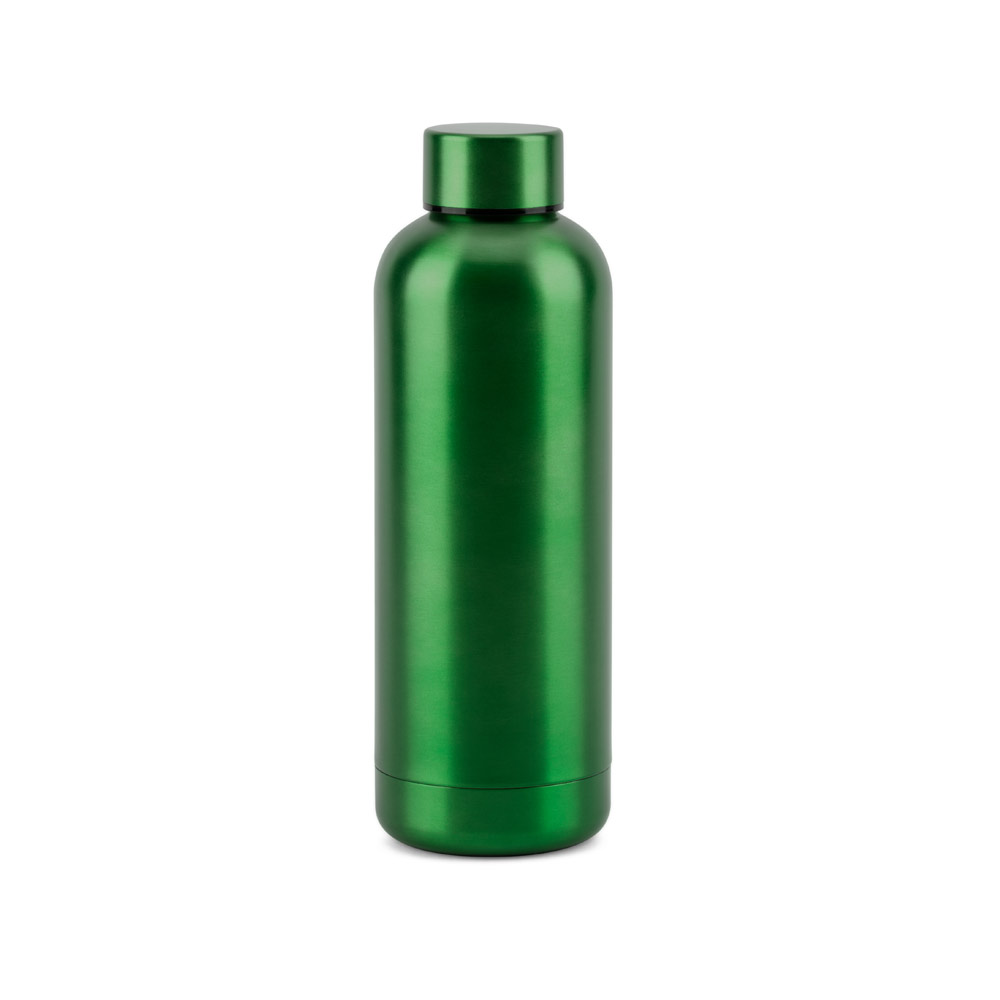 ODIN METTALIC. Garrafa térmica em aço inox 90% reciclado de parede dupla isolada a vácuo (550 mL)